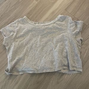 Grey cropped t shirt from American eagle